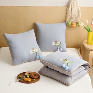 车用车载午睡毯子靠枕被 抱枕被子两用二合一2025新款 全棉 郁金香