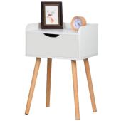 简约现代经济型床头柜榉木腿家用单抽床头柜