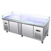 商用海鲜冰台冰槽自助餐厅台面冷藏展示柜冰鲜生鲜肉类凉菜蔬保鲜