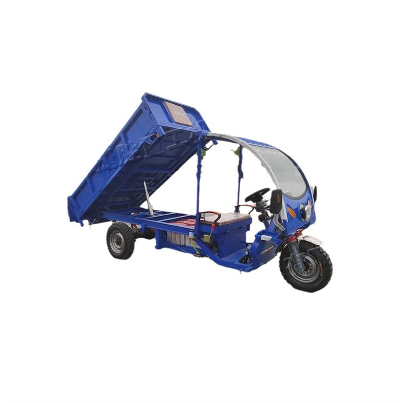 农用自卸三轮运输车 方向盘式电动三轮车 工字钢材质翻斗自卸车