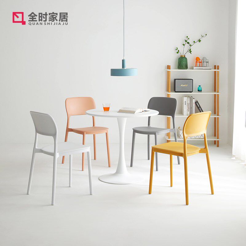 现代简约塑料椅子家用餐厅靠背凳子加厚餐桌椅可叠放饭店等位椅