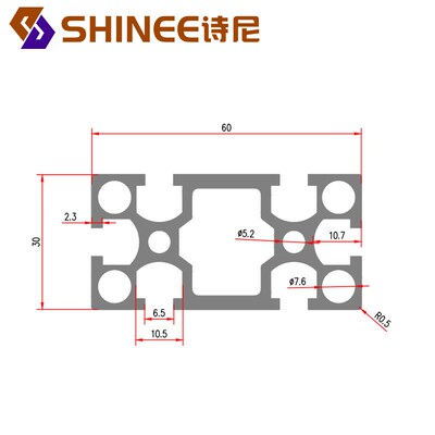 诗尼超值工业国标3060铝型材设备机架氧J化银白工作台重型铝材门