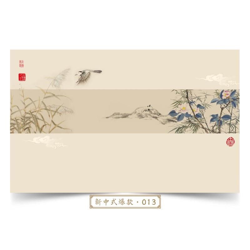 现代简约花鸟墙纸壁布墙布客厅卧室电视背景墙壁纸新中式影视新款