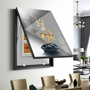 轻奢电表箱装饰画竖款现代简约弱电箱电盒子空开箱配电箱遮挡挂画