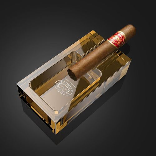 雪茄烟缸2025潮流水晶玻璃烟灰缸个性时尚雪茄男士便携烟缸家用