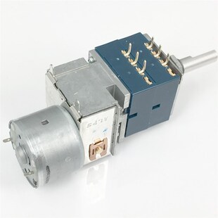 特价 23脚半圆柄 双100K带马达电位器100KAX2日本产ALPS27型塑壳