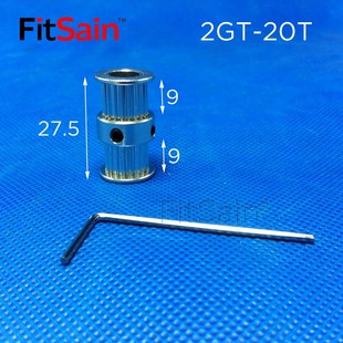 20齿双头双槽连体同步轮皮带轮齿轮皮带轮中孔5 2GT FitSain