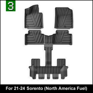适用21-24款起亚Sorento索兰托右舵汽车脚垫耐脏环保TPE脚垫海外