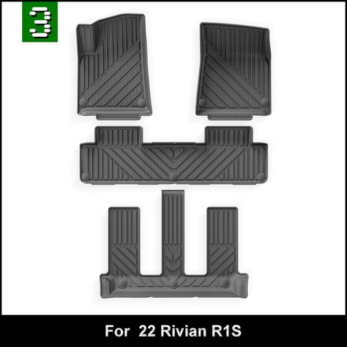 适用于22-24款里维安Rivian R1S汽车脚垫TPE脚垫座椅靠背垫尾箱垫