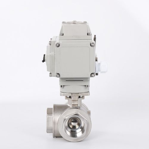 Q914F/Q915F-16P电动三通球阀不锈钢丝扣L型/T型转换阀门DN8-50