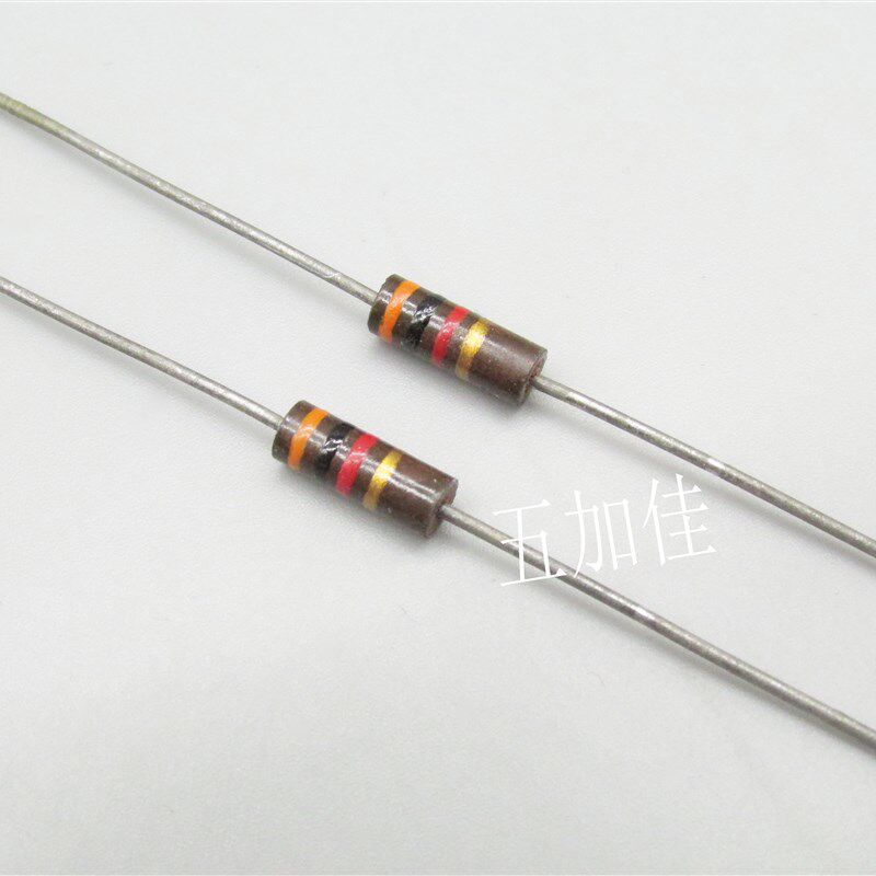 10只 RC20GF302J 1/2W 3K 5% 进口 古董正宗实芯 碳芯无感电阻