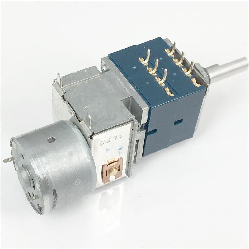 特价双100K带马达电位器100KAX2日本产ALPS27型塑壳 23脚半圆柄