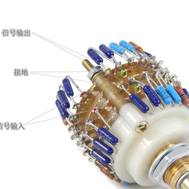 23档50K步进式双声道50K高精度dale电阻焊接双联音量电位器单只价