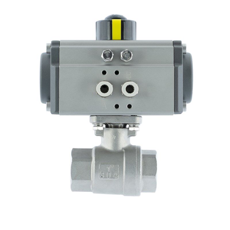 Q611F-16P不锈钢304二片式高平台气动电动AT内螺纹丝口球阀4分6分