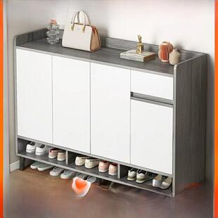 鞋架，门长90 100 120 140宽24高80白松木彩色门厅入口鞋柜，带抽