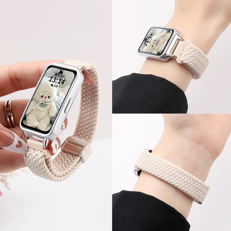 适用于华为手环10表带尼龙磁吸编织9/8新款弹力透气智能运动手环八九十代高级男女款时尚配件HUAWEI舒适腕带