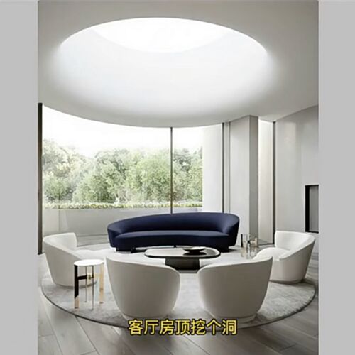 圆形天造型灯圈检修口吊顶石板弧形线条异形装饰材料