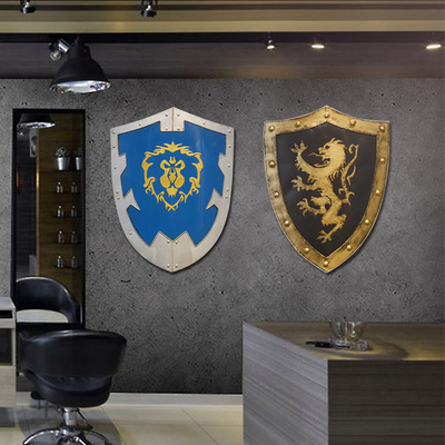 复古创意个性武士盔甲盾牌壁挂装饰品酒吧客厅墙壁装饰品挂件