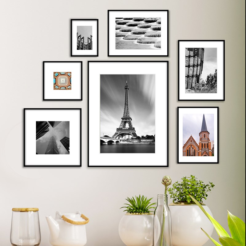 酸卡纸相框装裱相片展览级铝合金画框挂墙现代细窄边海报框