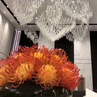 非标工程源头酒店别墅售楼设计师款水滴雨滴玻璃吸顶灯楼梯灯吊灯