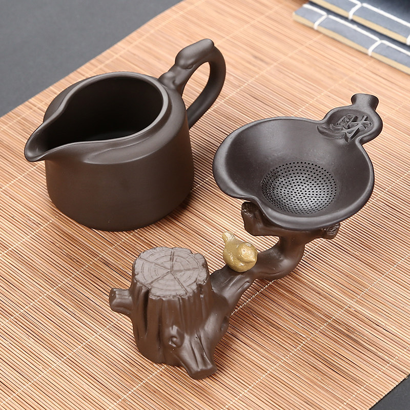 紫砂茶漏创意茶功夫茶具陶斗茶隔茶宠倒茶网