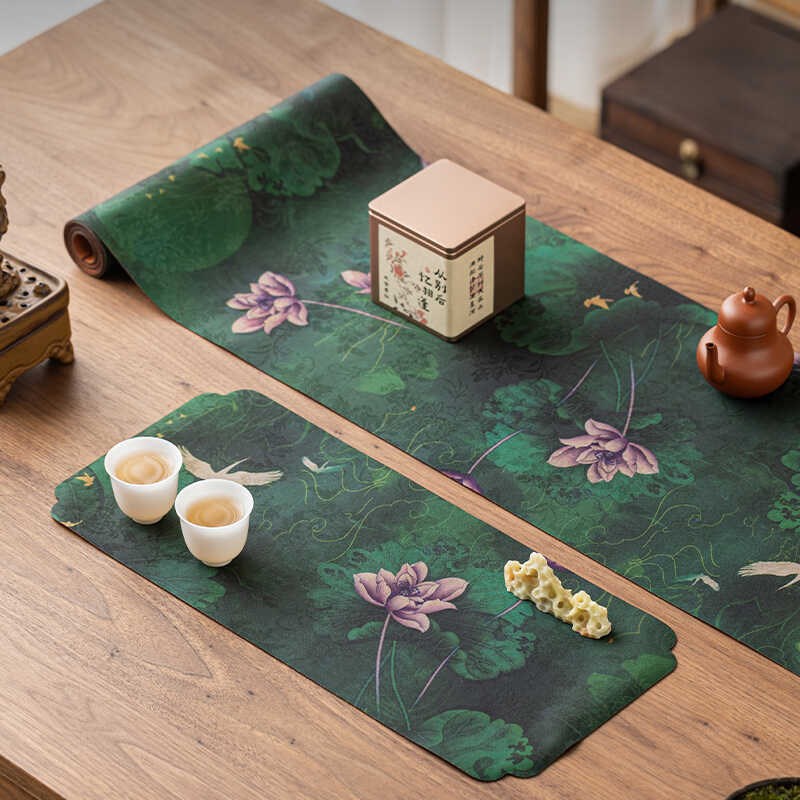 海棠长方茶巾桌布防水家用干泡台功夫茶具茶垫家用茶桌垫
