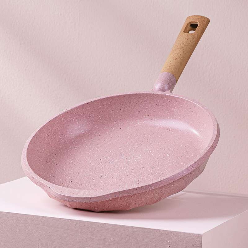 MGC麦饭石22cm圆煎 家用不粘平底锅多功能炒锅电磁炉明火通用锅具