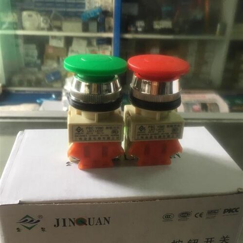 上海金泉PBC-11M蘑菇头孔径30自复位按钮开关Y090LAY7LAY37红绿