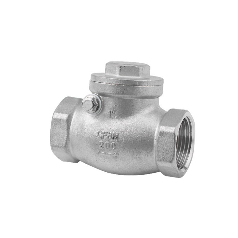 304不锈旋启式止回阀H14W卧式丝扣单向阀水管止逆阀4分6分dn50