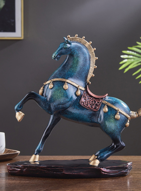 中式古典软装摆件 大唐马工艺品 酒柜博古架办公桌装X饰品开业礼