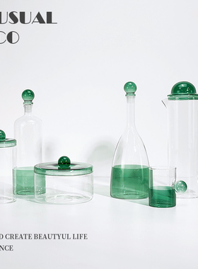 现代简约欧式轻奢玻璃水杯水壶茶B具摆件样板房售楼处厨房软装饰