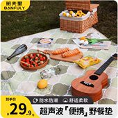 超声波野餐垫防潮垫户外露营超大便携防水春游垫子草地加厚可机洗