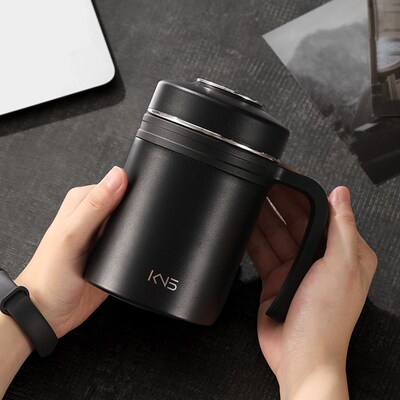 全陶瓷内胆保温杯茶水分离男女士商务办公泡茶杯大容量非涂层水杯