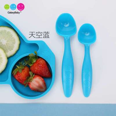【一盒2支】GalaxyBaby歪把勺弯弯勺宝宝吃饭勺子套装弯头训练勺