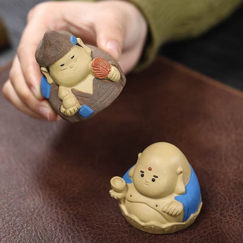 紫砂茶宠可养创意手工济公茶玩z茶桌茶台茶盘装饰精品摆件茶具配