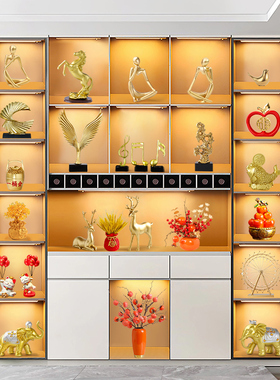 现代高档酒柜软装饰品摆件轻奢客厅家居餐边电视柜展示柜玄关摆设