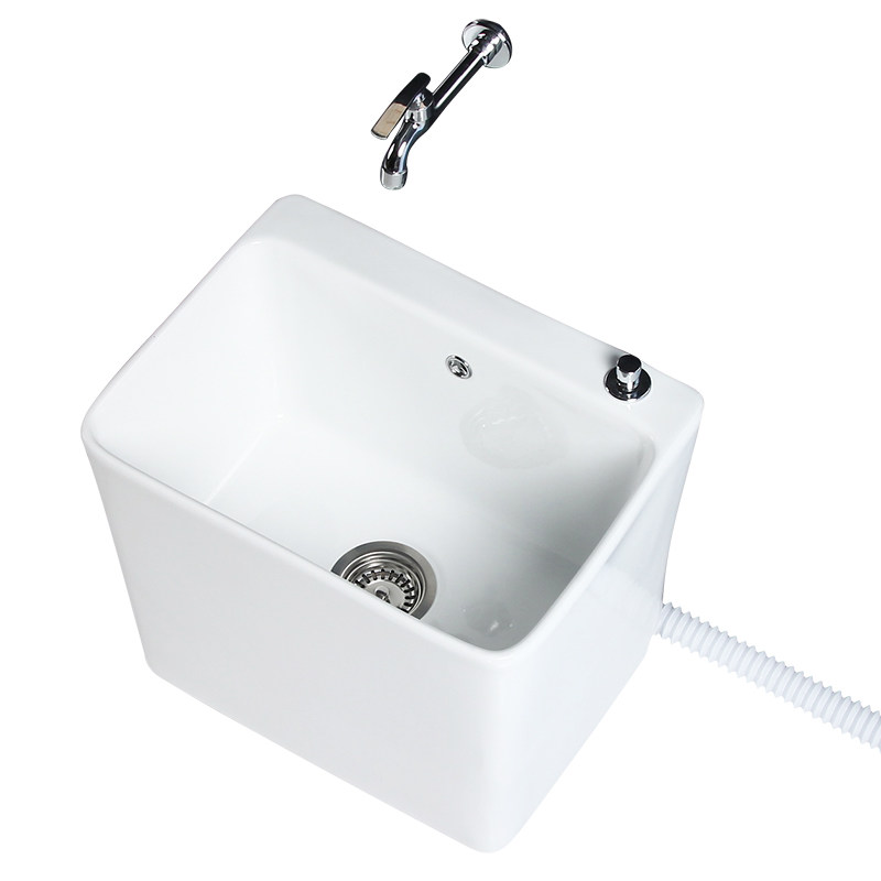 新款小号陶瓷拖把池阳台拖布池槽卫生间长方形墩布池拖把盆地拖池