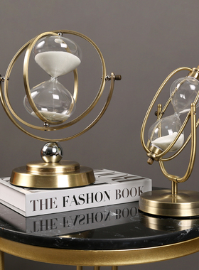 轻奢沙漏摆件创意计时器办公室书柜工艺品客厅玄关摆设电视柜装饰