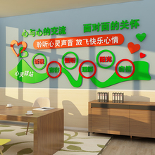 心理咨询室文化墙面装饰布置挂图心灵驿站健康辅导留守儿童贴纸画