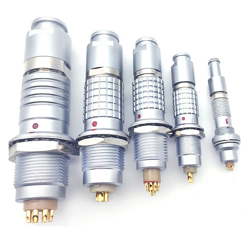 推拉自锁插c拔兼容雷默航空插头插座FGG 00b 0b 1b2 4芯金属连接