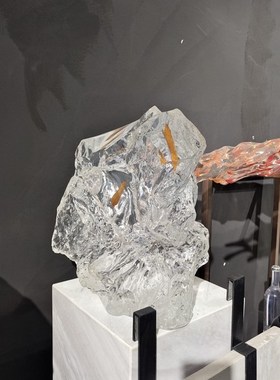 简约创意铂晶透明树脂艺术雕塑水晶摆件玄关装饰品亚克力家具