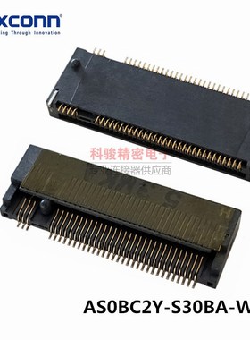 Foxconn富士康AS0BC2Y-S30BA-7H连接器NGFF M.2 A-KEY H=3.0卡槽