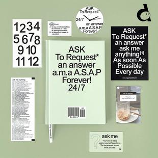 duye度也 韩国oab答案日记Ask手账本简约ins风自填内页硬壳可平摊