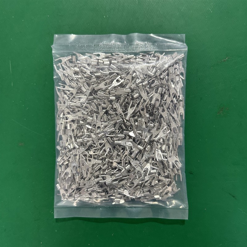 SNB1.25-3.7 冷压叉形Y型U型裸端头黄铜线鼻M子接线端子1.25-3.5