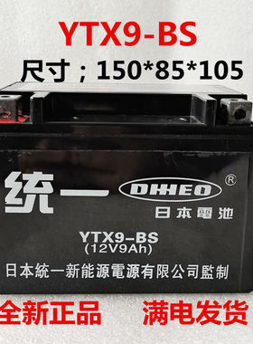 包邮YTX9机车乾电瓶GW250\600\GSX400\春风水冷大羊免维护