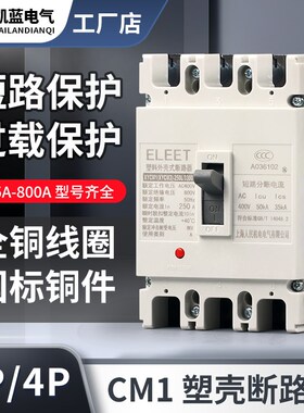 CM1空气开关 塑壳断路器 三相 总电闸 开关 125A 250A 400A 630A