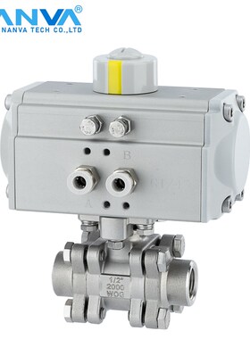 NANVA 气动不锈钢防静电中压内螺纹球阀 2000WOG PN63 Q611F-63P
