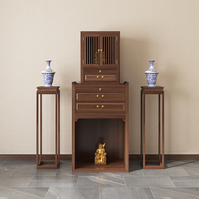 家用实木新中式佛柜佛台佛龛神台神柜神龛简约供台柜地主财神供桌