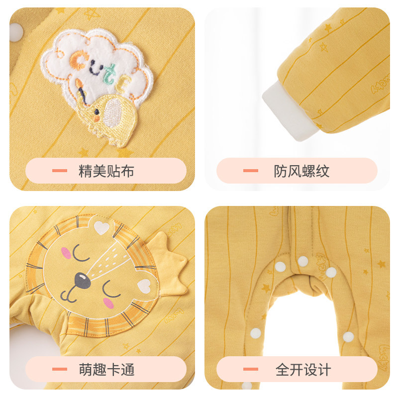 婴儿冬季连体衣宝宝棉服可爱大屁屁图超萌哈衣婴幼儿童秋冬装