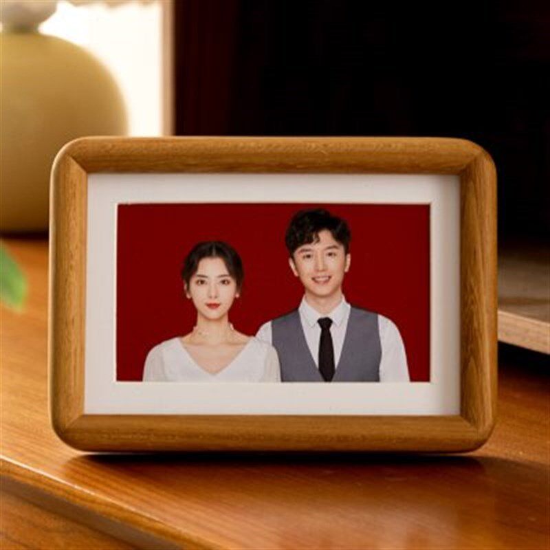 正方形胡桃木结婚登记照相框摆件相片打印加相框6寸八寸相框摆台